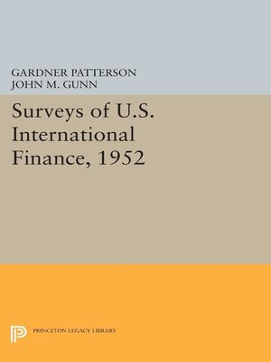 cover image of Surveys of U.S. International Finance, 1952